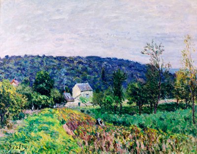 パリを囲む丘、1879年 作： Alfred Sisley