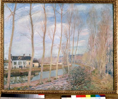 ロイン運河の絵 アルフレッド・シスレー（1839-1899） 1892年 日 0.73x0.93 m パリ、オルセー美術館 作： Alfred Sisley