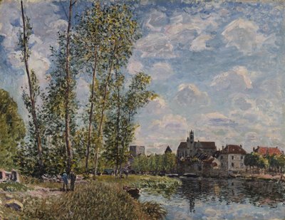 モレ、ロインの眺め、5月の午後 作： Alfred Sisley