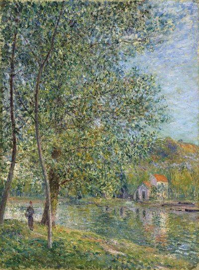 ロワンの近くの朝; Matin pres du Loing、1879 作： Alfred Sisley