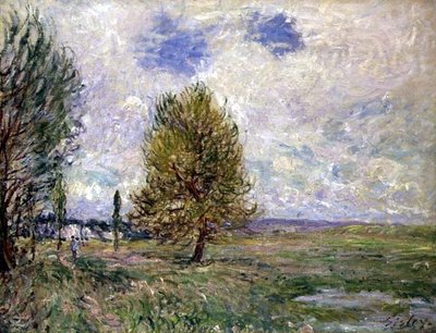 ヴェニューの平原（油彩・キャンバス） 作： Alfred Sisley