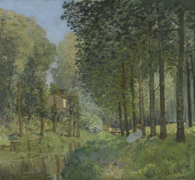 ストリームに沿って休憩。エッジオブザウッド、1878年頃 作： Alfred Sisley