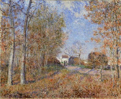 林縁の道路 作： Alfred Sisley