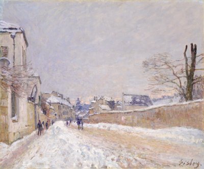 モレでのウジェーヌムソワール通り：1891年冬。 作： Alfred Sisley