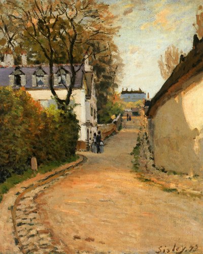 Rue de la Princesse、Louveciennes、北向き、1873年頃（キャンバスに油彩） 作： Alfred Sisley