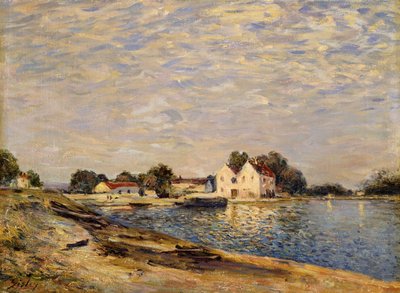 サンマム、ロワン川のほとり;サンマメ、レボードデュロワン、1884 作： Alfred Sisley