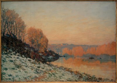 ポートマルリーの雪、白い霜 作： Alfred Sisley