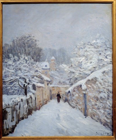 ルーヴシエンヌの雪 作： Alfred Sisley