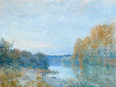 ソレイユ・クーシャン、秋の川辺の夕べ 作： Alfred Sisley