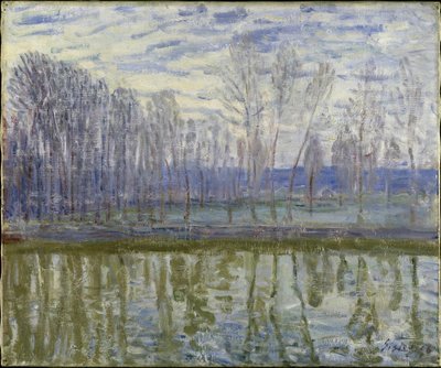 シスレー、アルフレッド（1839-1899）の『Sur les rives du Loing - On the Shores of Loing（ロインの岸辺にて）』。油彩・キャンバス 作： Alfred Sisley