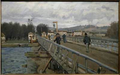 アルジャントゥイユの歩道橋 - 油彩・キャンバス 作： Alfred Sisley