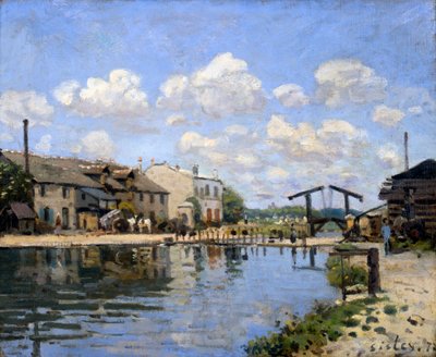 サンマルタン運河、パリ、1872年 作： Alfred Sisley