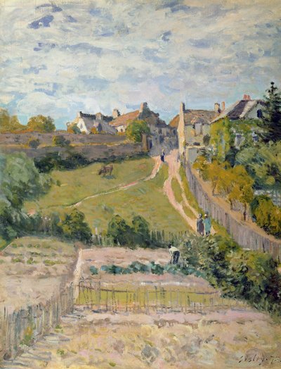 クライミングパス、1875 作： Alfred Sisley