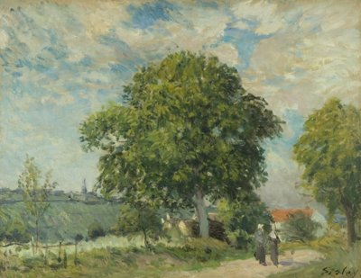村の入り口」1880年頃（油彩・キャンバス 作： Alfred Sisley