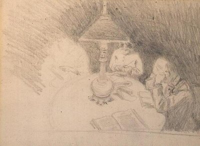 ザ・ファミリー」1880年頃（鉛筆） 作： Alfred Sisley