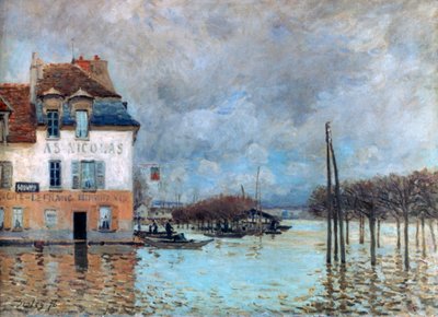 ポートマーリーの洪水、1876 作： Alfred Sisley
