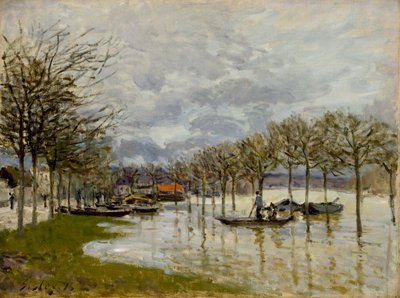 サンジェルマンへの道の洪水、1876 作： Alfred Sisley