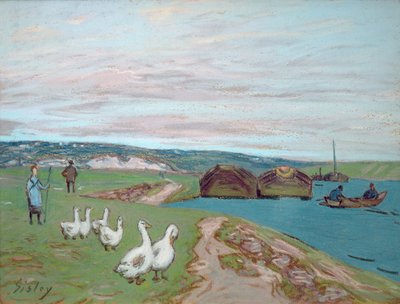 グースガール（パステル） 作： Alfred Sisley