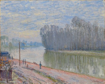 ロアン運河、朝。ロアン運河、朝の効果、1896 作： Alfred Sisley