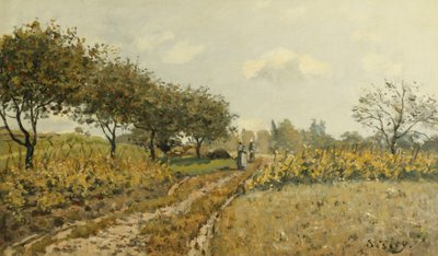 田舎の道;田舎の道、1876 作： Alfred Sisley