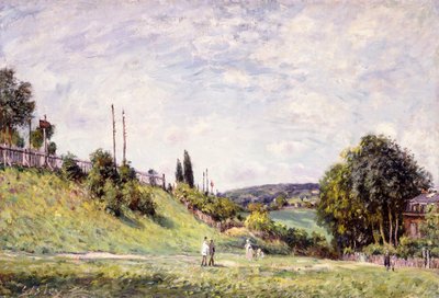 セーヴルの鉄道による斜面、1879年 作： Alfred Sisley