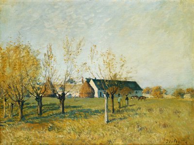 Trou d&39;Enfer Farm、秋の朝; Trou d&39;Enfer Farm、Autumn Matinee 作： Alfred Sisley