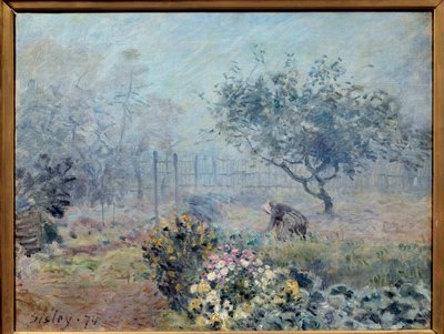 霧の隣人。アルフレッド・シスレー（1839-1899）の絵画 作： Alfred Sisley