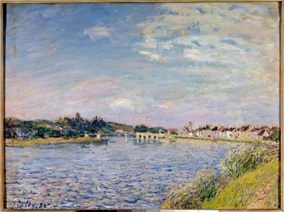 ロイン川のマンムの眺め アルフレッド・シスレー（1839-1899）の絵画 1886年 日。0,54x0,73 m ディジョン、美術博物館 作： Alfred Sisley