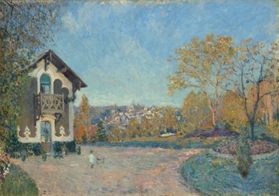 クールボラントからのマルリールロワの眺め、1876年。 作： Alfred Sisley