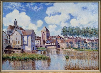 ロイングのモレの眺め。アルフレッド・シスレー（1839-1899）の絵画 作： Alfred Sisley