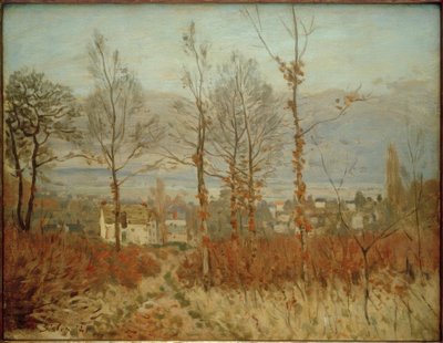 秋のルーヴェシエンヌの眺め 作： Alfred Sisley
