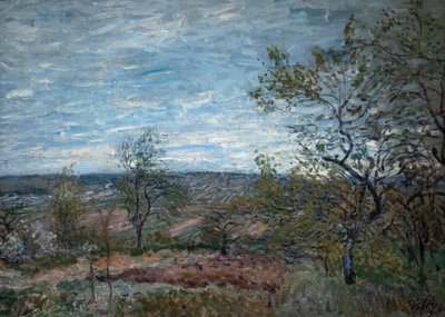 ヴヌーの風の強い日 作： Alfred Sisley