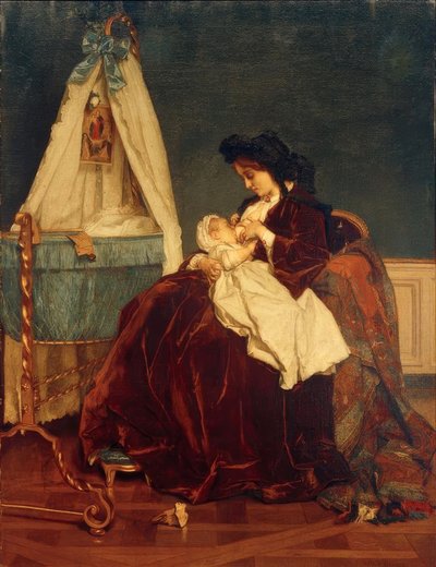 アーティストの妻で息子のレオポルドであるアルフレッドスティーブンス 作： Alfred Emile Stevens
