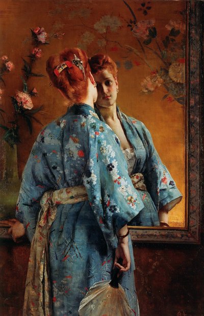 日本のパリジェンヌ、1871～1874年頃。 作： Alfred Emile Stevens