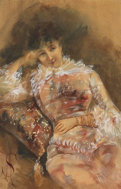 サラ・ベルナールの肖像 1844-1923年、c. 1880年。 作： Alfred Emile Stevens