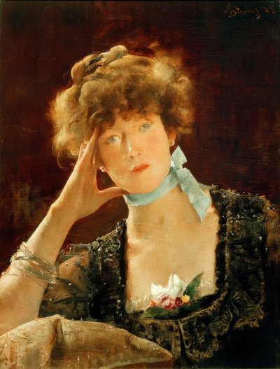 サラ・ベルナール-アルフレッド・スティーブンスの絵画 作： Alfred Emile Stevens