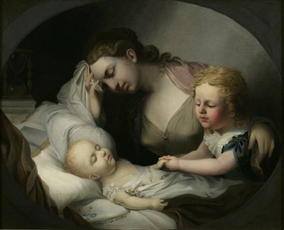 彼女の子供を嘆く母親、1824年 作： Alfred Thomas Agate