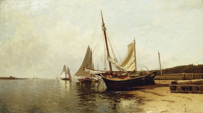 穏やかな朝、ポートランドハーバー、 作： Alfred Thompson Bricher