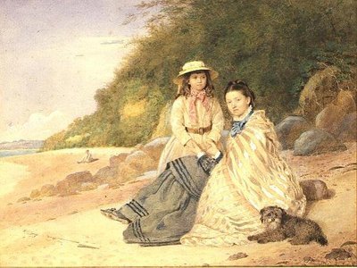 母と娘と犬 作： Alfred Tidey