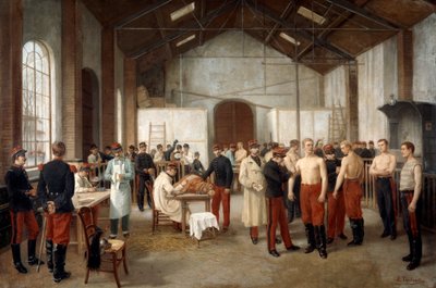 パリのヴァルドグレース病院でのワクチン接種、c1900。 作： Alfred Touchemolin