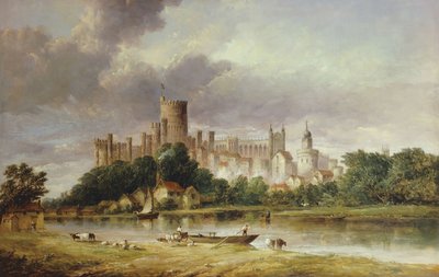 ブロカス草原からのウィンザー城の眺め、1856 作： Alfred Vickers
