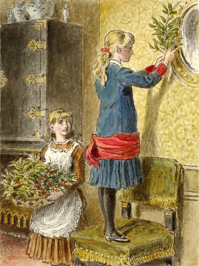 クリスマス、パブの装飾。 1854 作： Alfred W. Cooper
