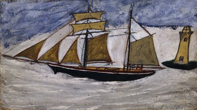 ボートと灯台 作： Alfred Wallis