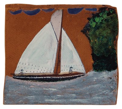 茶色の空のヨット 作： Alfred Wallis