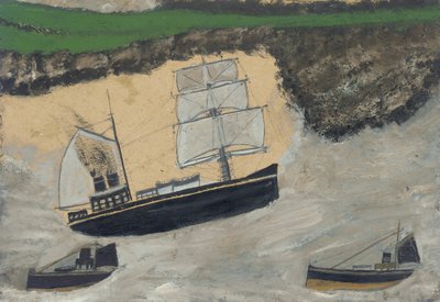 3つの汽船（船内の油と鉛筆） 作： Alfred Wallis