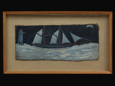 コーニッシュ海岸沖のトロール船、1930年頃 作： Alfred Wallis