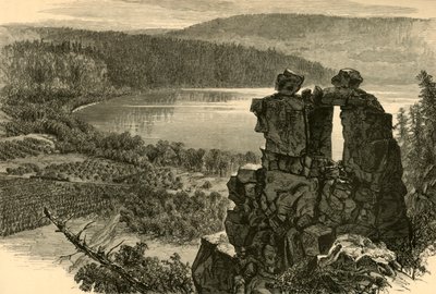 「デビルズ ドアウェイ、デビルズ レイク、ウィスコンシン」、1874 年。 作： Alfred Rudolph Waud