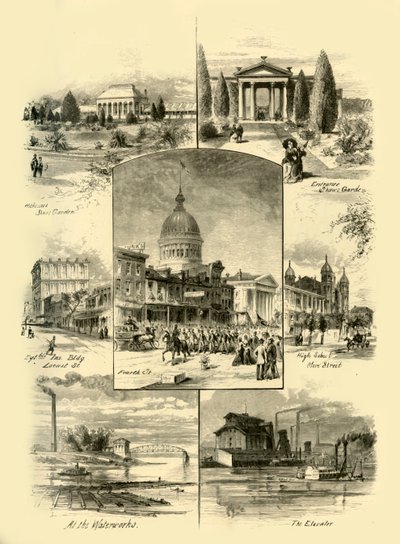 「セントルイスの情景」、1874 年。 作： Alfred Rudolph Waud