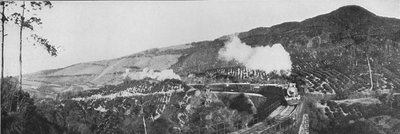 アップカントリー鉄道のシーン。 Nanu Oya、1890年、1910年に茶園を通過 作： Alfred William Amandus Plate