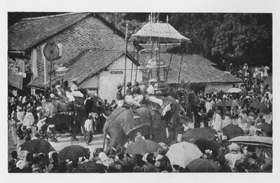 キャンディペラヘラ。 -Kandyan Chiefsによって運ばれた象の行列、c1890、1910 作： Alfred William Amandus Plate